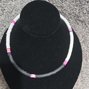 Francesca's Collections Black, Pink and White Teen Jewelry Necklace